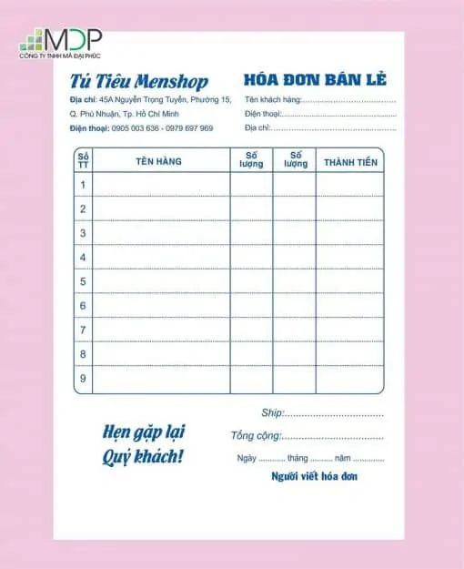 Giá in hóa đơn phụ thuộc vào nhiều yếu tố khác nhau