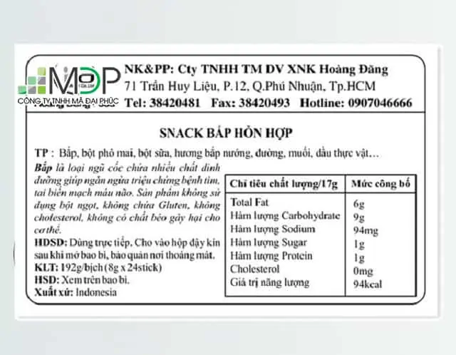 In tem phụ cung cấp thông tin cho các cơ quan chức năng và người tiêu dùng