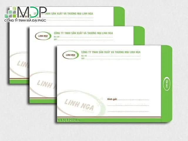 Phong bì cần được thiết kế gam màu phù hợp với doanh nghiệp