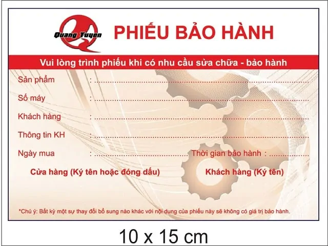 Quy trình in ấn phiếu bảo hành gồm có 4 bước cơ bản