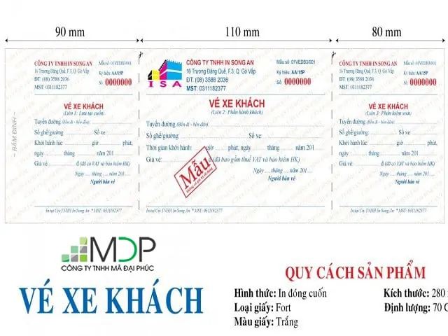 Sau khi đã có được thông tin cơ bản về doanh nghiệp, nội dung tiếp theo cần có trong vé in chính là tên vé và phần diễn giải.