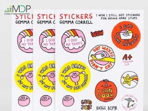 Sticker có thể được in với nhiều phong cách khác nhau
