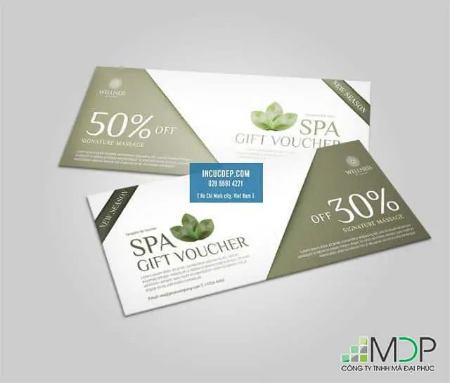Voucher được làm từ nhiều chất liệu giấy khác nhau