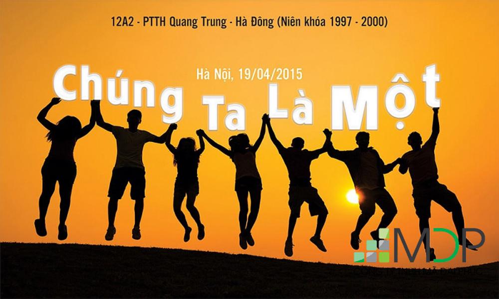 Mẫu backdrop trường PTTH Quang Trung - Hà Đông niên khóa 1997-2000